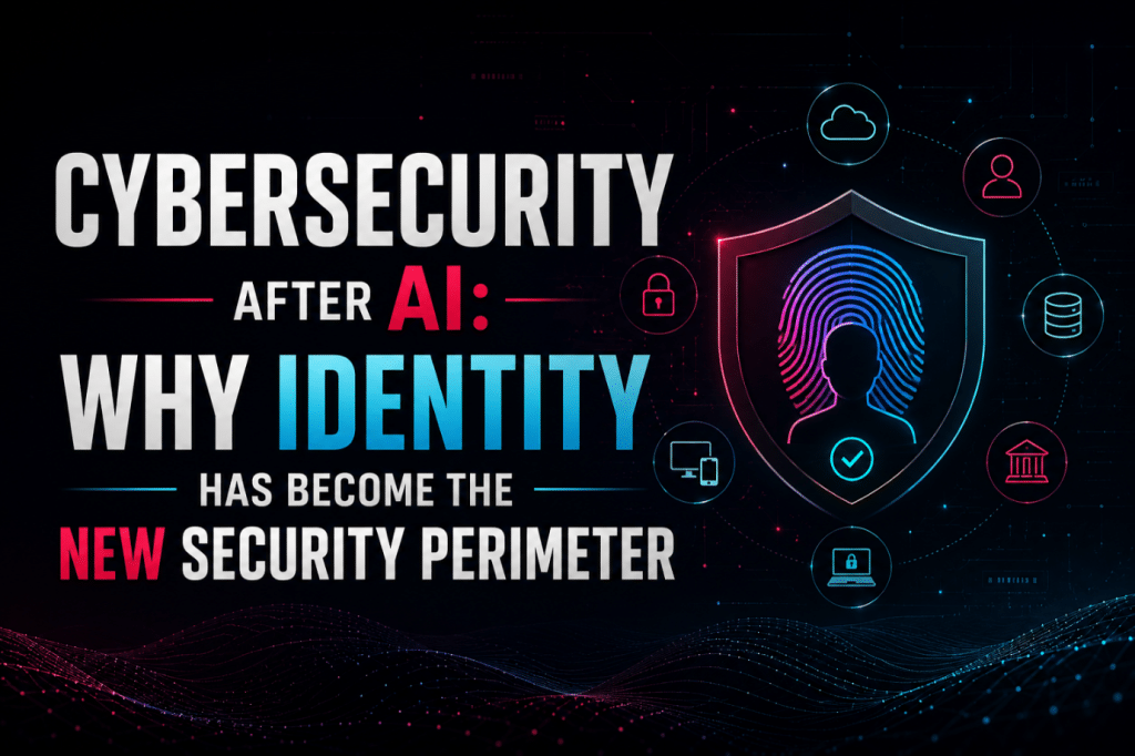 Cybersecurity After AI: Why Identity Has Become the New Security Perimeter Cybersecurity After AI demonstrating identity security, Zero Trust architecture, and AI-powered enterprise protection.